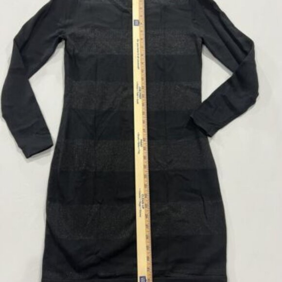 Women's BANANA REPUBLIC Black sparkly Stripe Midi Sweater Dress Sz Small - Picture 7 of 7